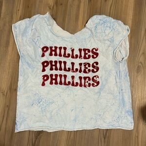 Cropped glitter Phillies tee